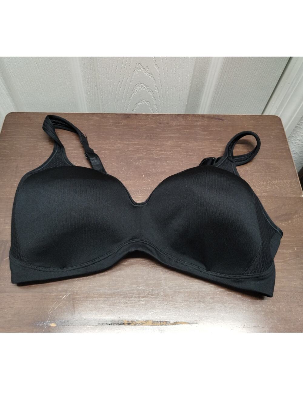 Bali Size 38D Black Cool Comfort Classic Coverage Wirefree Lined Bra 6570